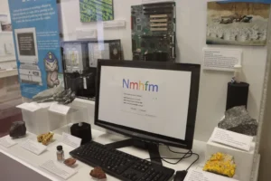 Minerals and metals used in technology in the Magic of Minerals exhibit.
