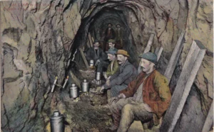 “Miner’s Lunch” colorized image.
