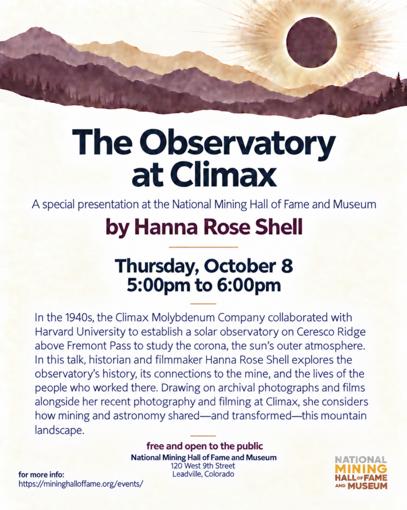 Flyer for the Observatory at Climax lecture